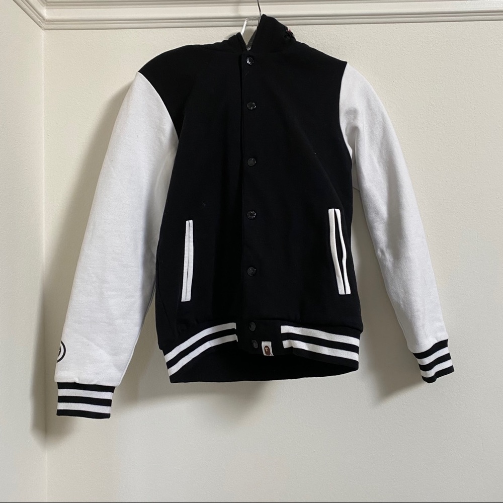 A Bathing Ape Shark Sweat Varsity Hoodie Jacket - Picture 3 of 7